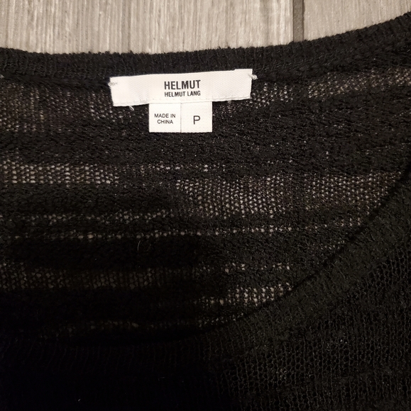 Helmut Lang destroyed boucle high low split hem knit oversized pullover sweater - Picture 3 of 6